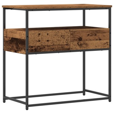 vidaXL Τραπέζι κονσόλας Παλιό Ξύλο 75x40x75cm Συνθετικό Ξύλο και Χάλυβας 1 τεμ.