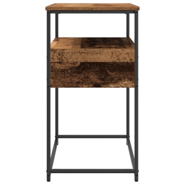 vidaXL Τραπέζι κονσόλας Παλιό Ξύλο 75x40x75cm Συνθετικό Ξύλο και Χάλυβας 1 τεμ.