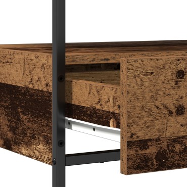 vidaXL Τραπέζι κονσόλας Παλιό Ξύλο 75x40x75cm Συνθετικό Ξύλο και Χάλυβας 1 τεμ.