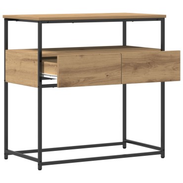 vidaXL Τραπέζι Σαλονιού Artisan Oak 75x40x75cm Επεξεργασμένο Ξύλο και Χάλυβας 1 τεμ.