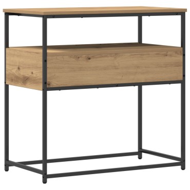 vidaXL Τραπέζι Σαλονιού Artisan Oak 75x40x75cm Επεξεργασμένο Ξύλο και Χάλυβας 1 τεμ.