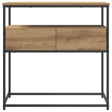 vidaXL Τραπέζι Σαλονιού Artisan Oak 75x40x75cm Επεξεργασμένο Ξύλο και Χάλυβας 1 τεμ.