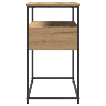 vidaXL Τραπέζι Σαλονιού Artisan Oak 75x40x75cm Επεξεργασμένο Ξύλο και Χάλυβας 1 τεμ.