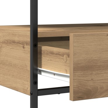 vidaXL Τραπέζι Σαλονιού Artisan Oak 75x40x75cm Επεξεργασμένο Ξύλο και Χάλυβας 1 τεμ.