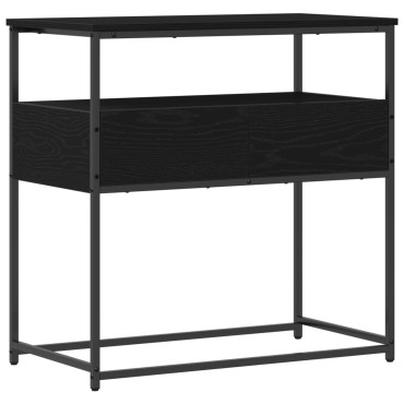 vidaXL Κονσόλα Μαύρη Δρυς 75x40x75cm Επεξεργασμένο Ξύλο και Ατσάλι 1 τεμ.