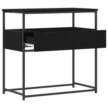 vidaXL Κονσόλα Μαύρη Δρυς 75x40x75cm Επεξεργασμένο Ξύλο και Ατσάλι 1 τεμ.