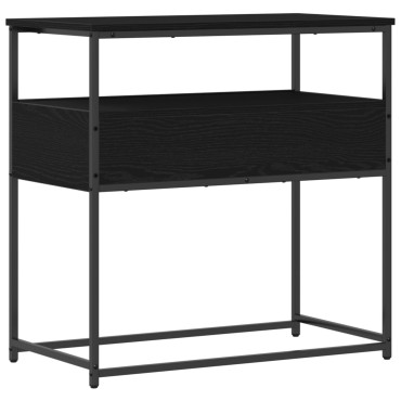 vidaXL Κονσόλα Μαύρη Δρυς 75x40x75cm Επεξεργασμένο Ξύλο και Ατσάλι 1 τεμ.