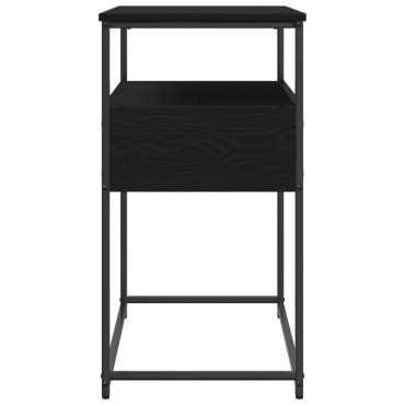 vidaXL Κονσόλα Μαύρη Δρυς 75x40x75cm Επεξεργασμένο Ξύλο και Ατσάλι 1 τεμ.