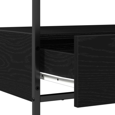 vidaXL Κονσόλα Μαύρη Δρυς 75x40x75cm Επεξεργασμένο Ξύλο και Ατσάλι 1 τεμ.