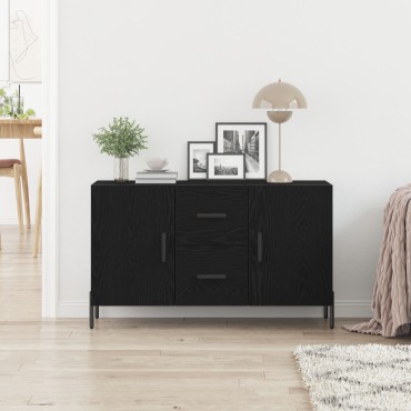 vidaXL Μπουφές Μαύρο Δρυς 100x36x60cm Συγκροτημένο Ξύλο 1 τεμ.