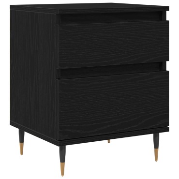 vidaXL Κομοδίνο Μαύρο Δρυς 40x35x50cm Επεξεργασμένο ξύλο 1 τεμ.