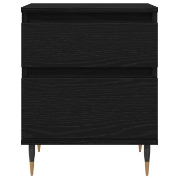 vidaXL Κομοδίνο Μαύρο Δρυς 40x35x50cm Επεξεργασμένο ξύλο 1 τεμ.