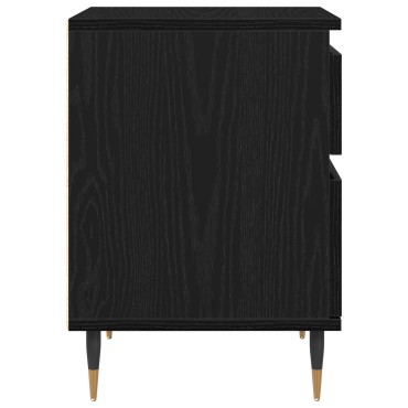 vidaXL Κομοδίνο Μαύρο Δρυς 40x35x50cm Επεξεργασμένο ξύλο 1 τεμ.