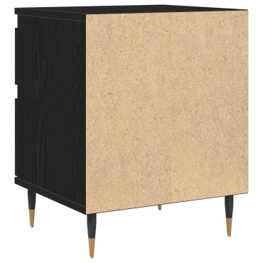 vidaXL Κομοδίνο Μαύρο Δρυς 40x35x50cm Επεξεργασμένο ξύλο 1 τεμ.