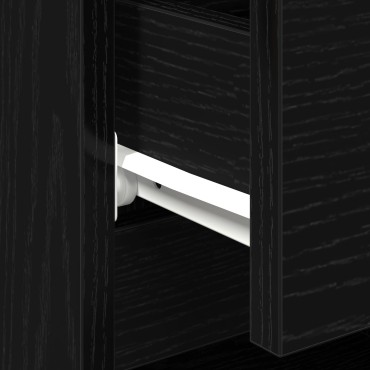 vidaXL Κομοδίνο Μαύρο Δρυς 40x35x50cm Επεξεργασμένο ξύλο 1 τεμ.