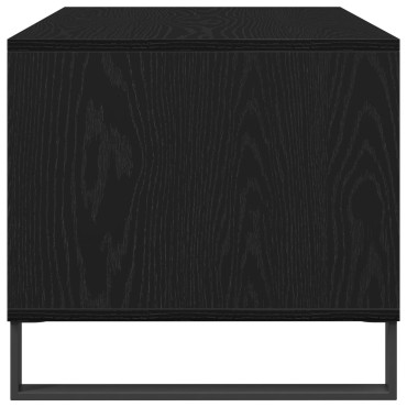 vidaXL Τραπέζι Σαλονιού Μαύρο Καπλαμά 90x49x45cm Επεξεργασμένου Ξύλου 1 τεμ.