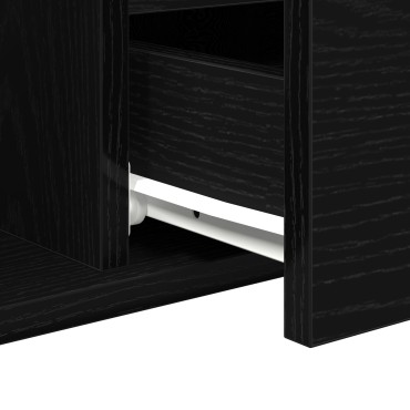 vidaXL Τραπέζι Σαλονιού Μαύρο Καπλαμά 90x49x45cm Επεξεργασμένου Ξύλου 1 τεμ.