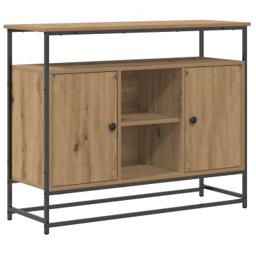 vidaXL Κονσόλα Artisan Oak 100x35x80cm Κατασκευασμένο ξύλο και Ατσάλι 1 τεμ.