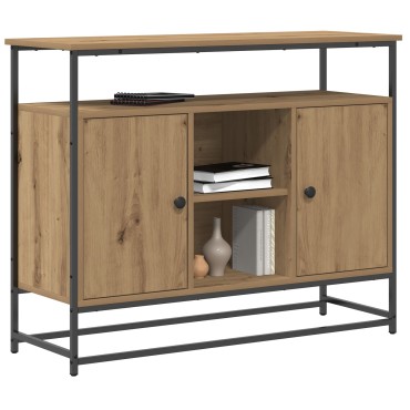 vidaXL Κονσόλα Artisan Oak 100x35x80cm Κατασκευασμένο ξύλο και Ατσάλι 1 τεμ.