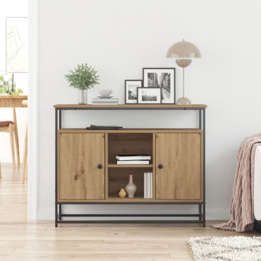 vidaXL Κονσόλα Artisan Oak 100x35x80cm Κατασκευασμένο ξύλο και Ατσάλι 1 τεμ.