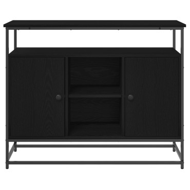 vidaXL Μπουφές Μαύρο Δρυς 100x35x80cm Επεξεργασμένο Ξύλο και Ατσάλι 1 τεμ.
