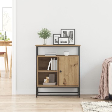 vidaXL Μπουφές Artisan Oak 69x35x80cm από Επεξεργασμένο Ξύλο και Χάλυβα 1 τεμ.