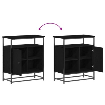 vidaXL Μπουφές Μαύρο Δρυς 69x35x80cm Κατασκευασμένο από Ξύλο και Ατσάλι 1 τεμ.