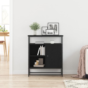 vidaXL Μπουφές Μαύρο Δρυς 69x35x80cm Κατασκευασμένο από Ξύλο και Ατσάλι 1 τεμ.