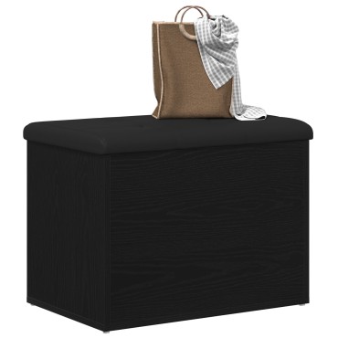 vidaXL Παγκάκι αποθήκευσης Μαύρο Δρυς 60x40x45cm Επεξεργασμένο Ξύλο 1 τεμ.
