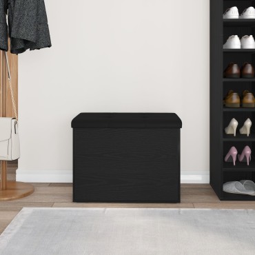 vidaXL Παγκάκι αποθήκευσης Μαύρο Δρυς 60x40x45cm Επεξεργασμένο Ξύλο 1 τεμ.