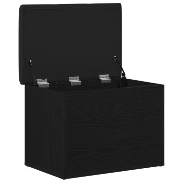 vidaXL Παγκάκι αποθήκευσης Μαύρο Δρυς 60x40x45cm Επεξεργασμένο Ξύλο 1 τεμ.