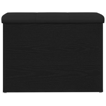 vidaXL Παγκάκι αποθήκευσης Μαύρο Δρυς 60x40x45cm Επεξεργασμένο Ξύλο 1 τεμ.