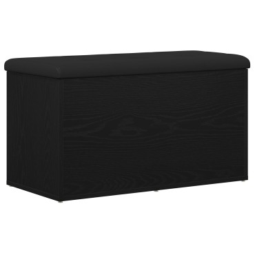 vidaXL Παγκάκι Αποθήκευσης Μαύρο Δρυς 80x40x45cm Μηχανικά Κατασκευασμένο Ξύλο 1 τεμ.