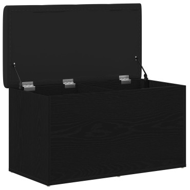 vidaXL Παγκάκι Αποθήκευσης Μαύρο Δρυς 80x40x45cm Μηχανικά Κατασκευασμένο Ξύλο 1 τεμ.