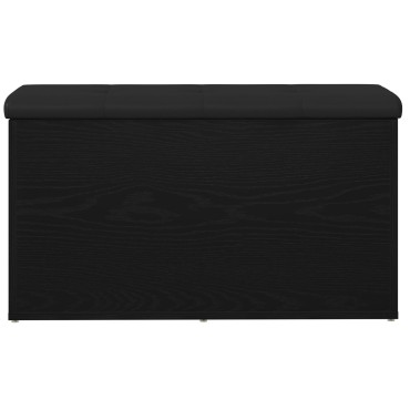 vidaXL Παγκάκι Αποθήκευσης Μαύρο Δρυς 80x40x45cm Μηχανικά Κατασκευασμένο Ξύλο 1 τεμ.