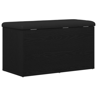 vidaXL Παγκάκι Αποθήκευσης Μαύρο Δρυς 80x40x45cm Μηχανικά Κατασκευασμένο Ξύλο 1 τεμ.