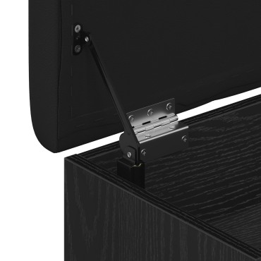 vidaXL Παγκάκι Αποθήκευσης Μαύρο Δρυς 80x40x45cm Μηχανικά Κατασκευασμένο Ξύλο 1 τεμ.