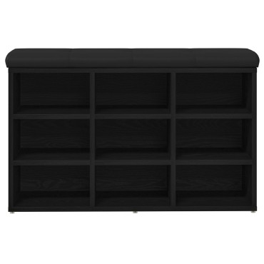 vidaXL Παγκάκι Αποθήκευσης Μαύρη Κέδρος 80x30x48cm Συνθετικό Ξύλο 1 τεμ.