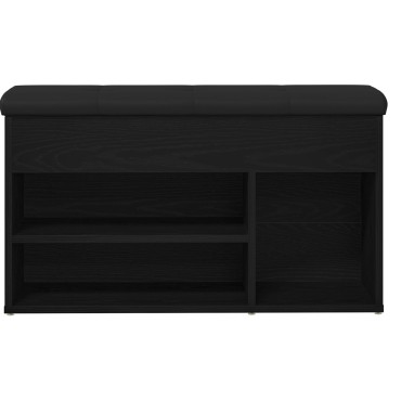vidaXL Παγκάκι Αποθήκευσης Μαύρο Δρυς 80x30x45cm Συνθετικό Ξύλο 1 τεμ.
