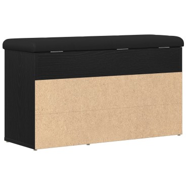 vidaXL Παγκάκι Αποθήκευσης Μαύρο Δρυς 80x30x45cm Συνθετικό Ξύλο 1 τεμ.