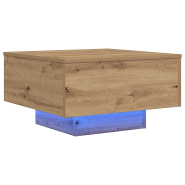 vidaXL Τραπέζι Καφέ με LED Φώτα Artisan Oak 55x55x31 εκ 1 τεμ.