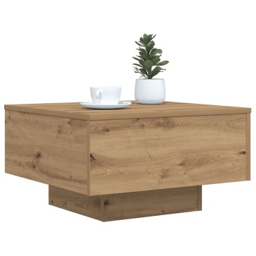 vidaXL Τραπέζι Καφέ με LED Φώτα Artisan Oak 55x55x31 εκ 1 τεμ.