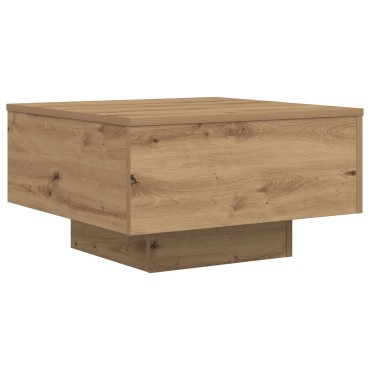 vidaXL Τραπέζι Καφέ με LED Φώτα Artisan Oak 55x55x31 εκ 1 τεμ.