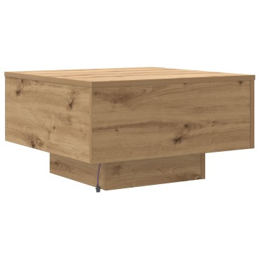 vidaXL Τραπέζι Καφέ με LED Φώτα Artisan Oak 55x55x31 εκ 1 τεμ.