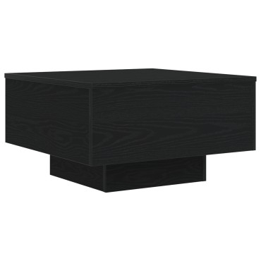 vidaXL Τραπεζάκι σαλονιού με LED φώτα Μαύρο Δρυς 55x55x31cm 1 τεμ.