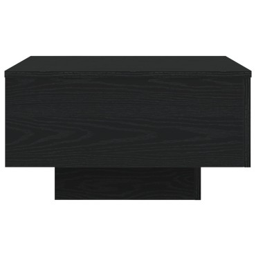 vidaXL Τραπεζάκι σαλονιού με LED φώτα Μαύρο Δρυς 55x55x31cm 1 τεμ.