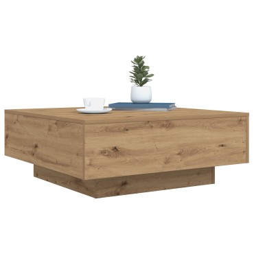 vidaXL Τραπεζάκι σαλονιού με LED φώτα από ξύλο Artisan 80x80x31 εκ 1 τεμ.