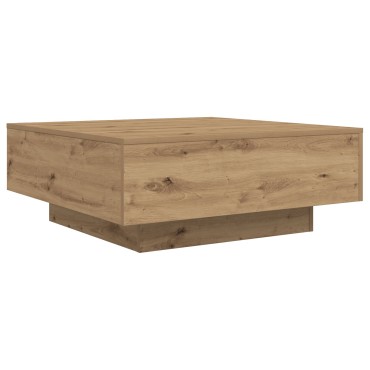 vidaXL Τραπεζάκι σαλονιού με LED φώτα από ξύλο Artisan 80x80x31 εκ 1 τεμ.