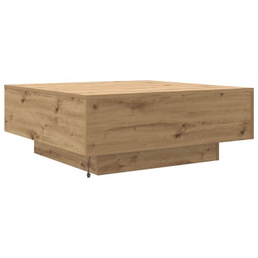 vidaXL Τραπεζάκι σαλονιού με LED φώτα από ξύλο Artisan 80x80x31 εκ 1 τεμ.