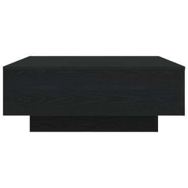 vidaXL Τραπεζάκι σαλονιού με LED φώτα Μαύρο Δρυς 80x80x31cm 1 τεμ.